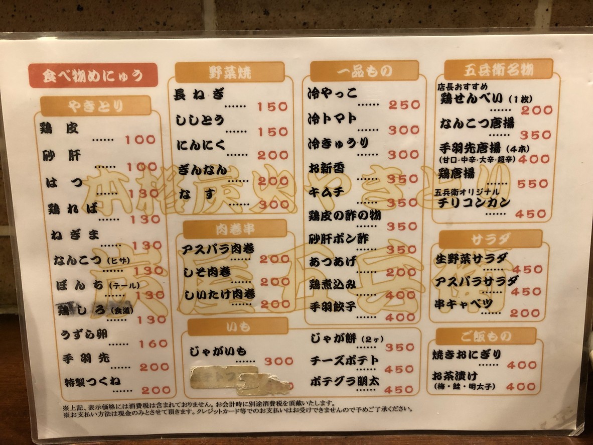 Sumiya Gohe Midorigaoka menu 1