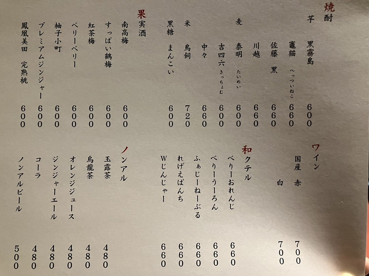 Nagomiya Ikebukuro menu 6