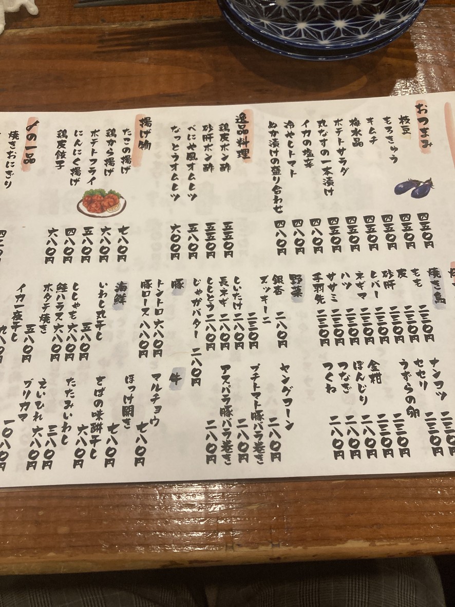 Robatarian Beniya menu 1