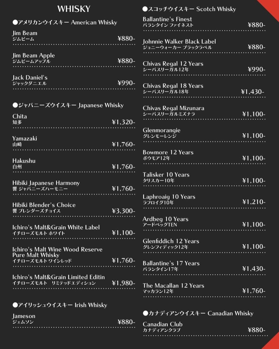 Amusement Duel Bar UNAGI menu 2