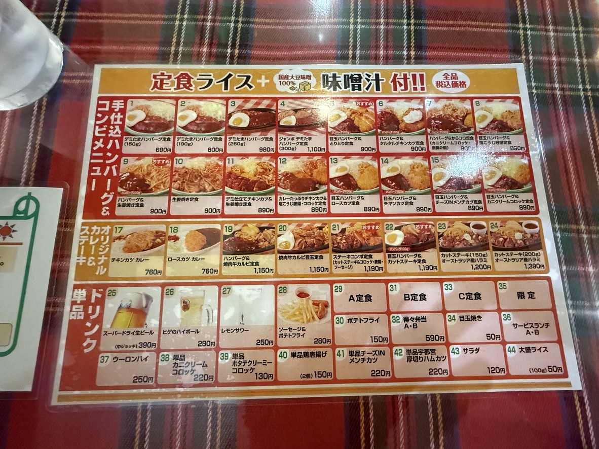 Machino Hamburger-ya Otsuka Branch menu 2