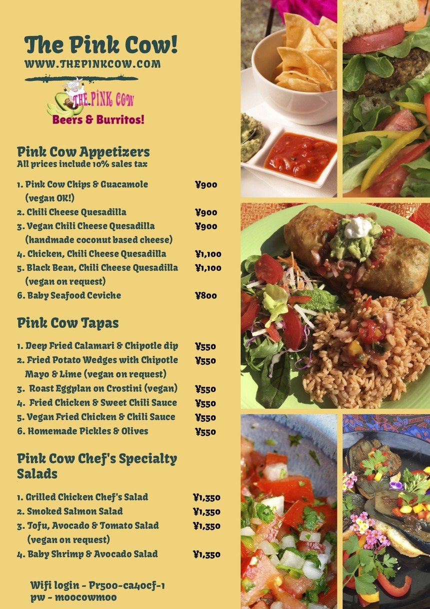 The Pink Cow Akasaka menu 2