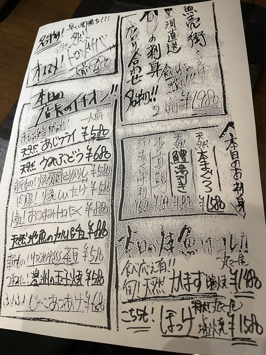 Fish Market menu 1