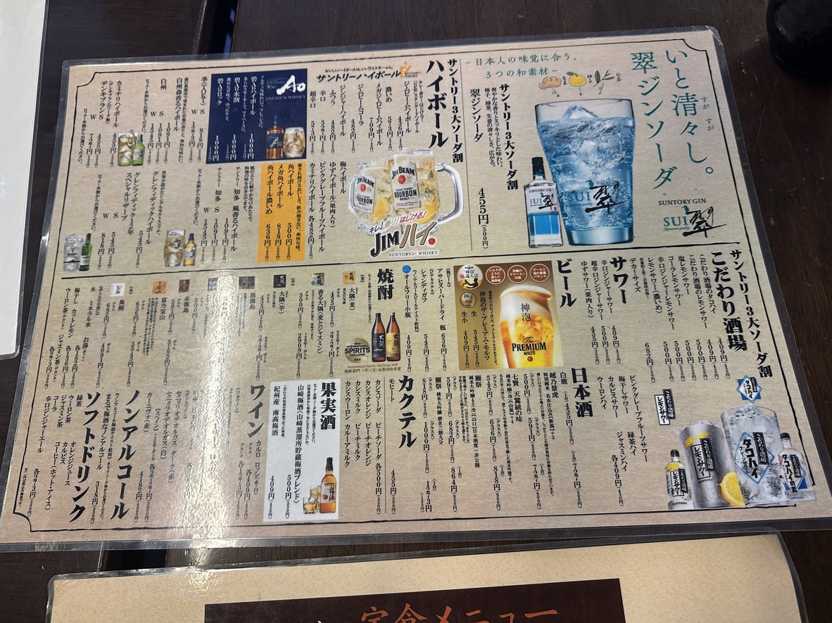 Kisaburō Nōjō menu 7
