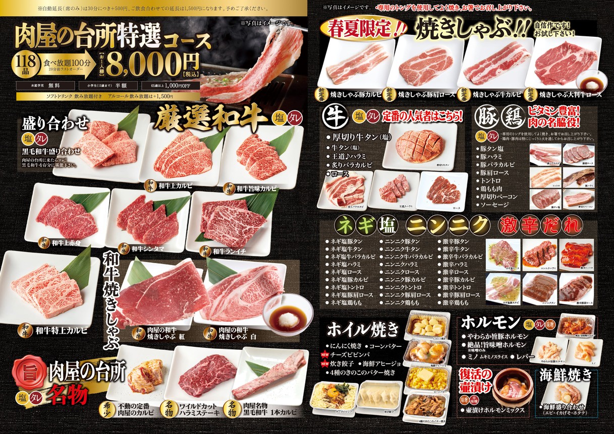 Nikuya no Daidokoro Iidabashi menu 1