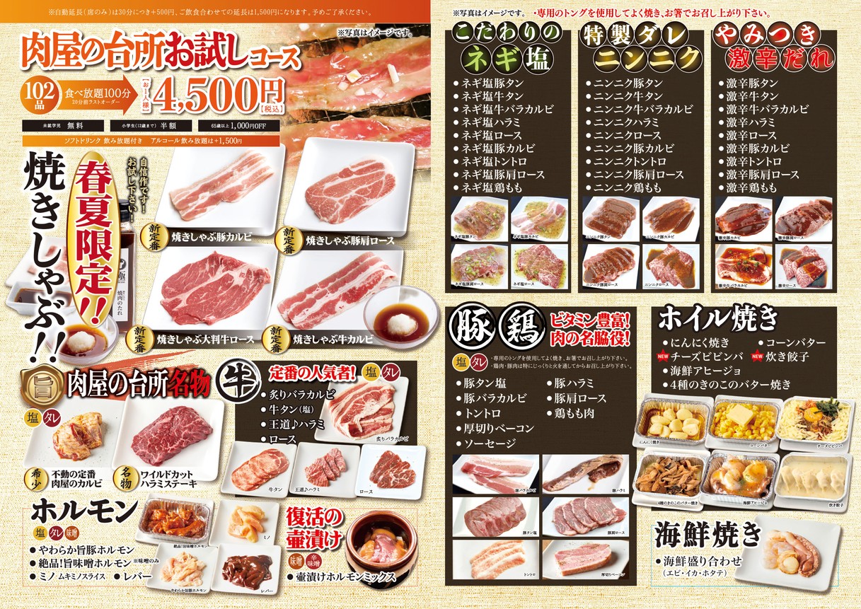 Nikuya no Daidokoro Iidabashi menu 3