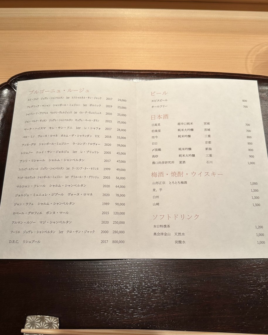 Kappo Muroi menu 2