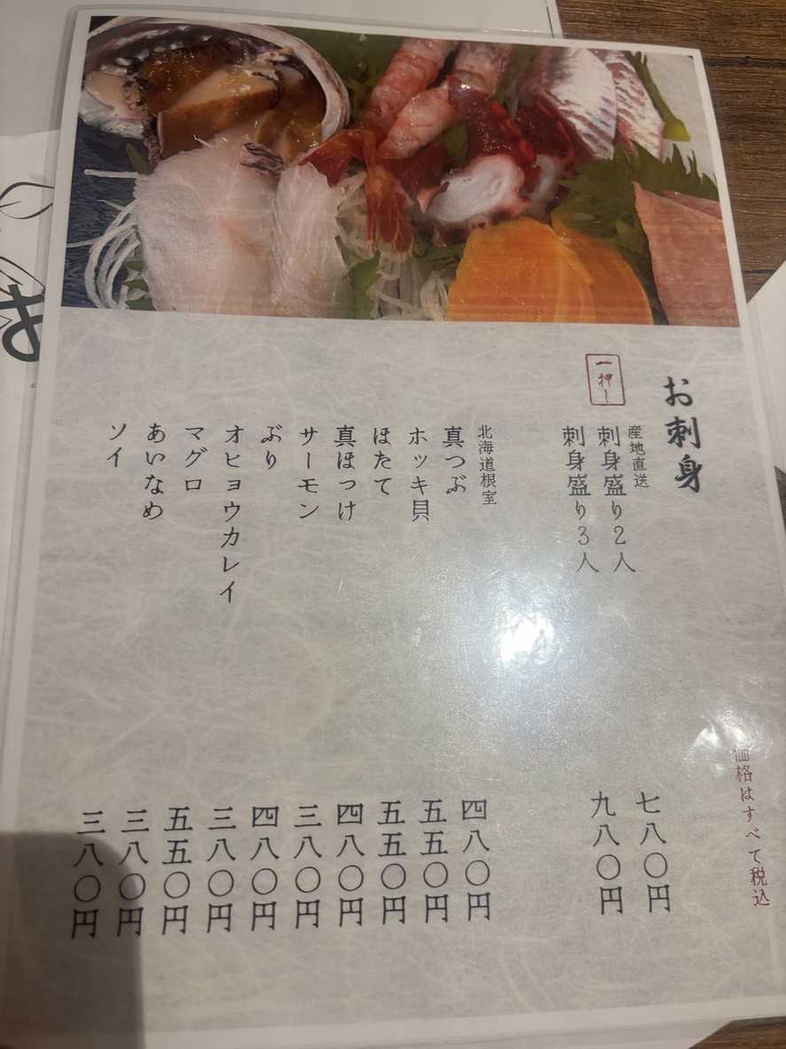 Restaurante Nemuro, mayorista de mariscos de Hokkaido menu 1