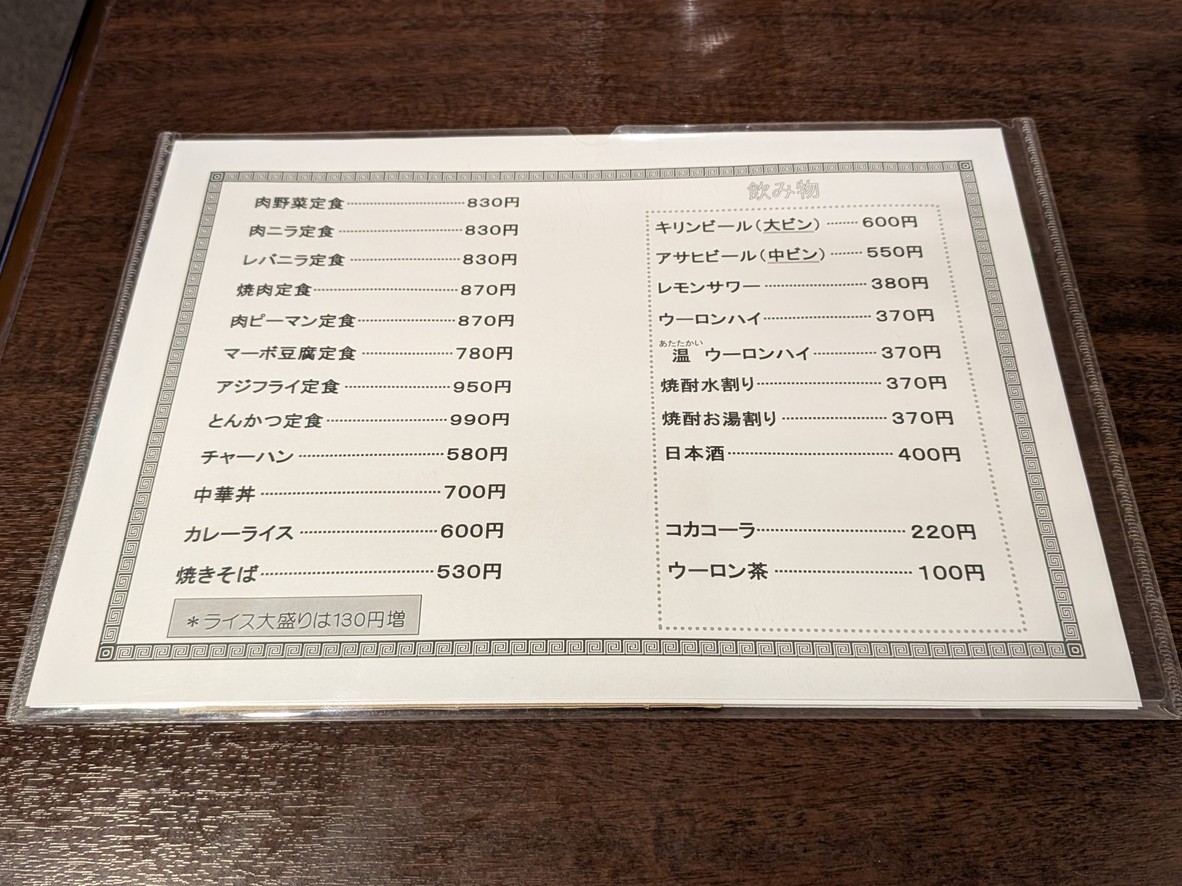 Chuka Soba Hirano-ya menu 2