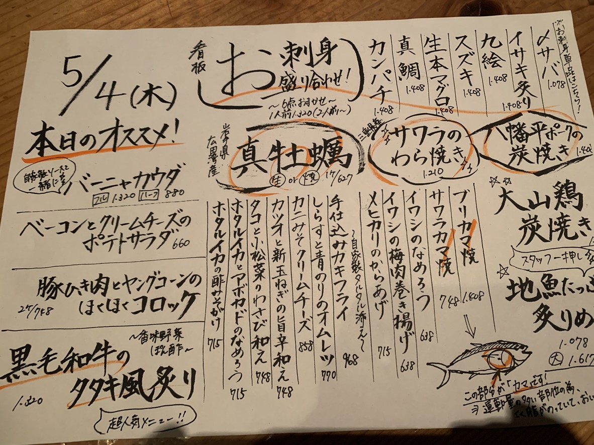Inaseya Seijo menu 1