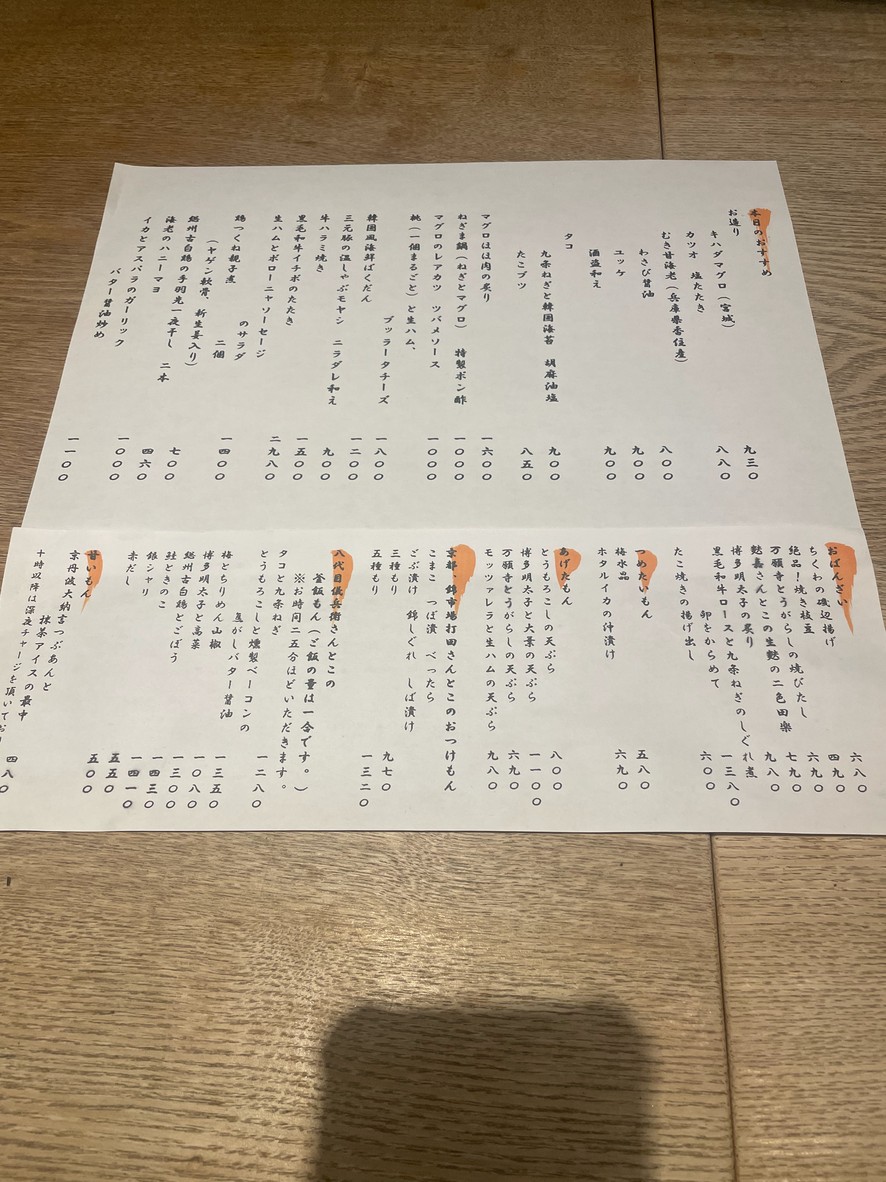 Kyo-ya KARASUMA menu 1