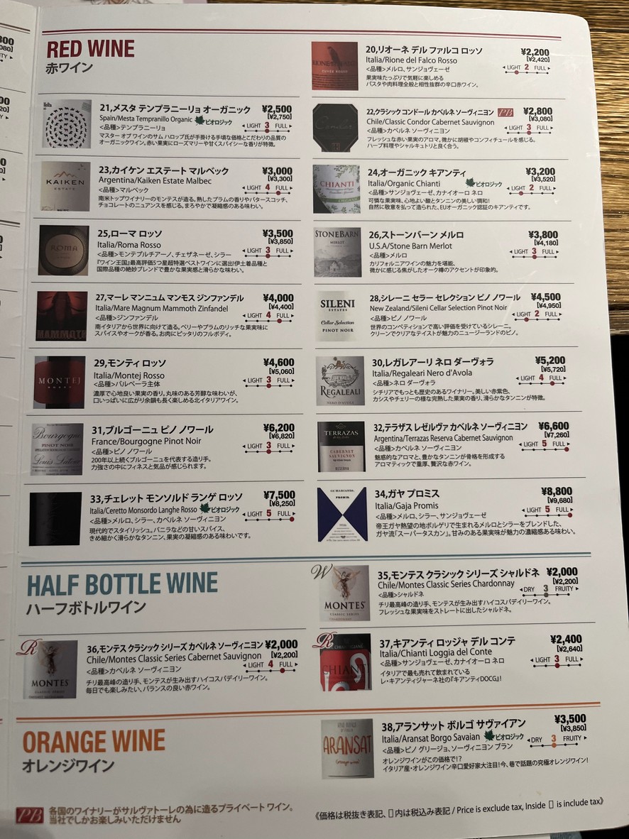 SALVATORE CUOMO & BAR Musashikoyama menu 6