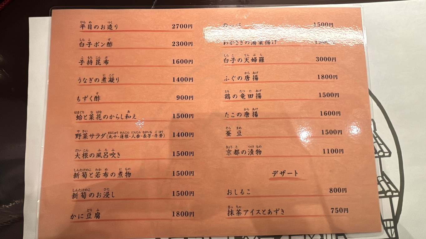 Shinshu Ichinoya menu 3