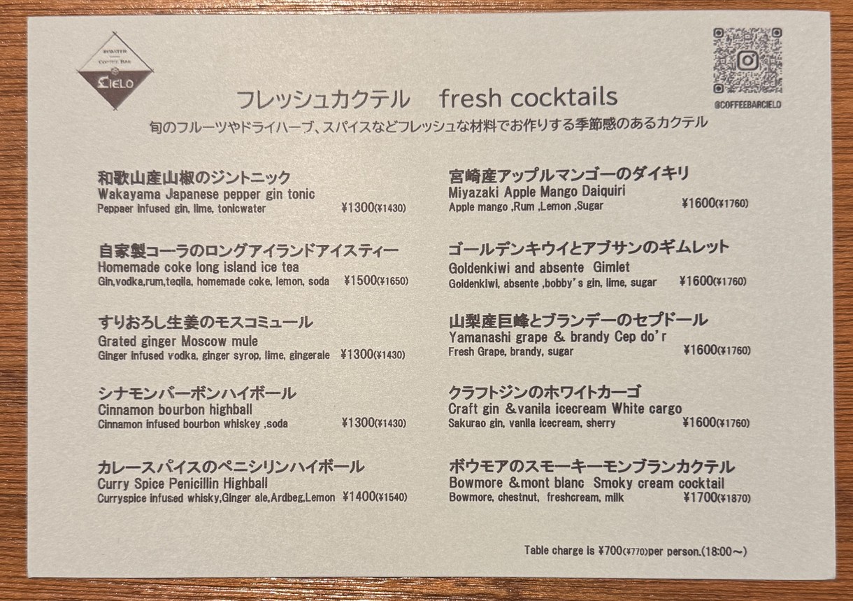 Coffee Bar Cielo menu 2