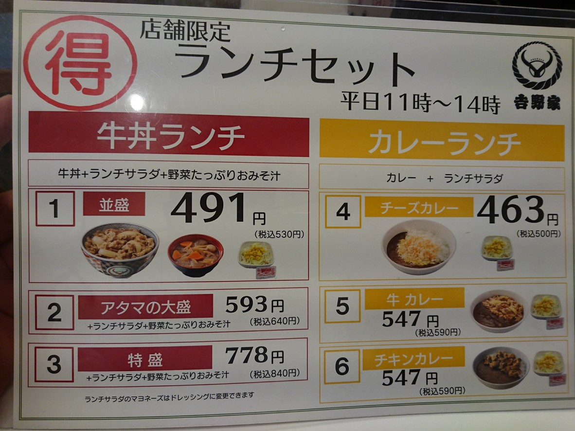 Yoshinoya menu 8
