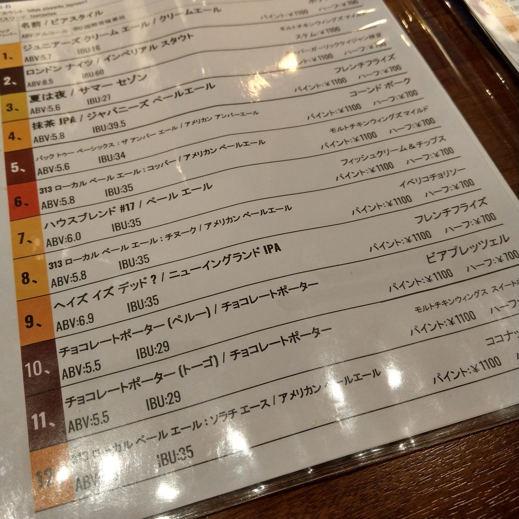 Tokyo Aleworks Taproom Itabashi menu 6