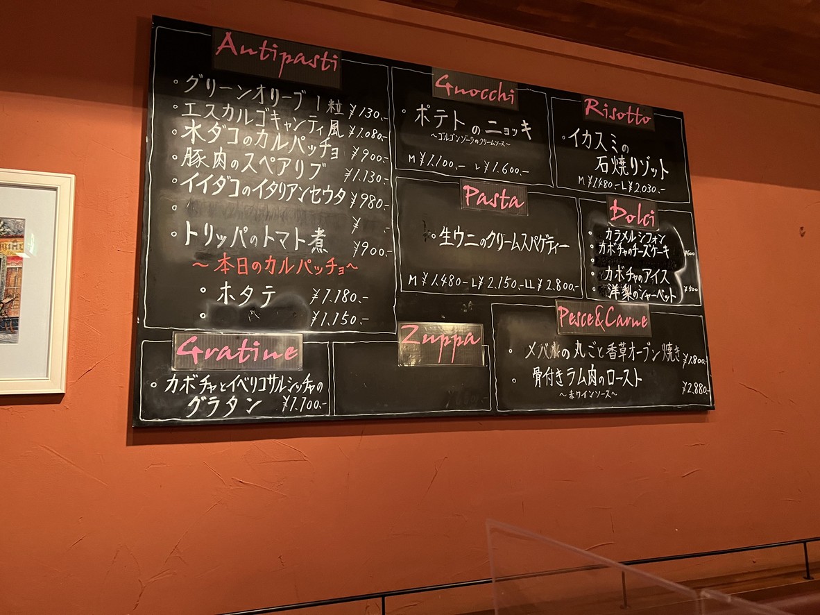 Il Chanti Shimoakatsuka menu 1