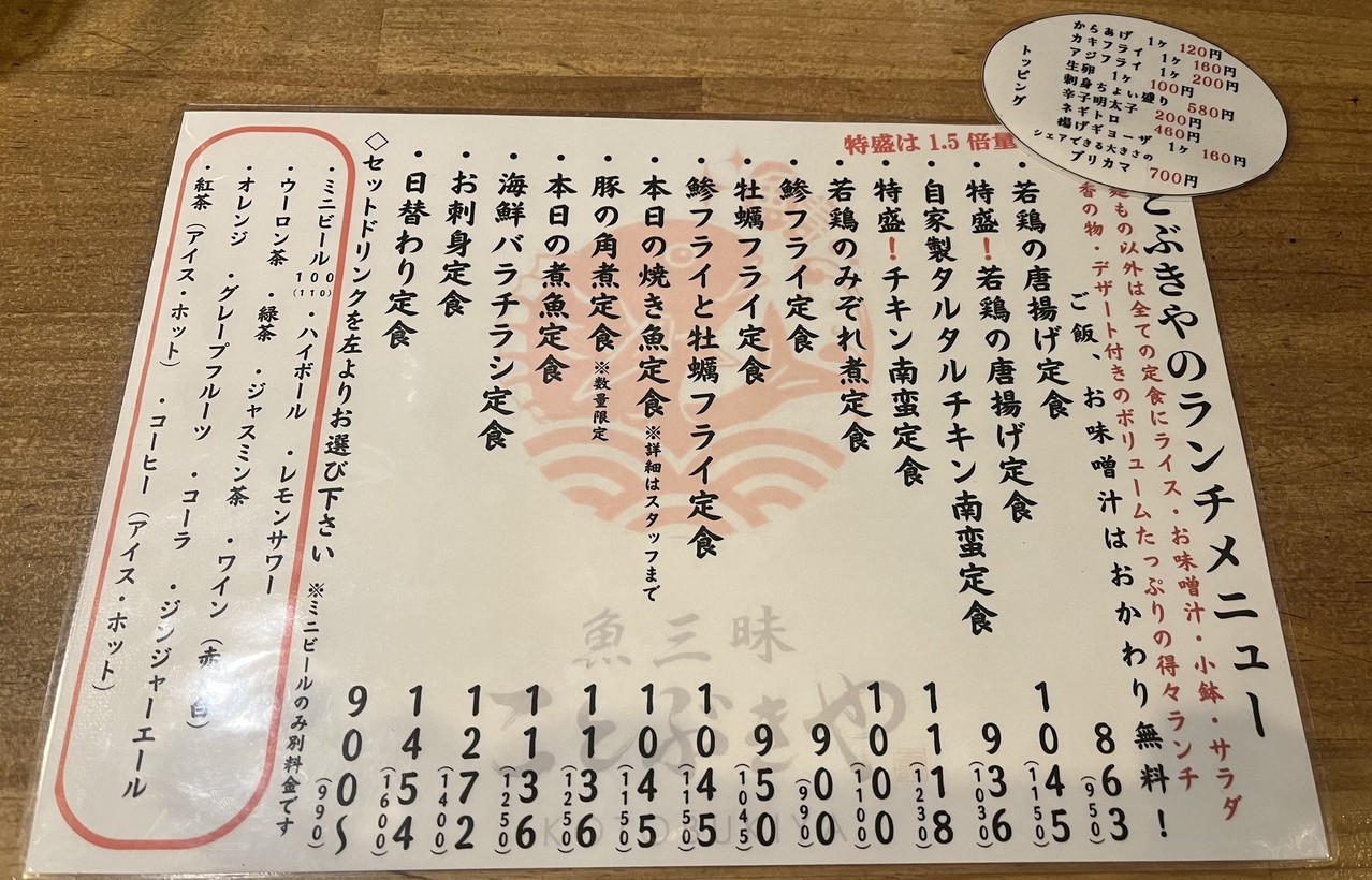Kotobuki-ya Seijōgakuen-Mae menu 2