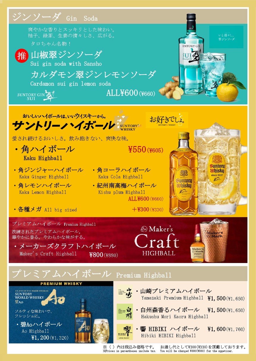 Yakiniku Jinsei Tarō-chan Sakurashinmachi menu 10
