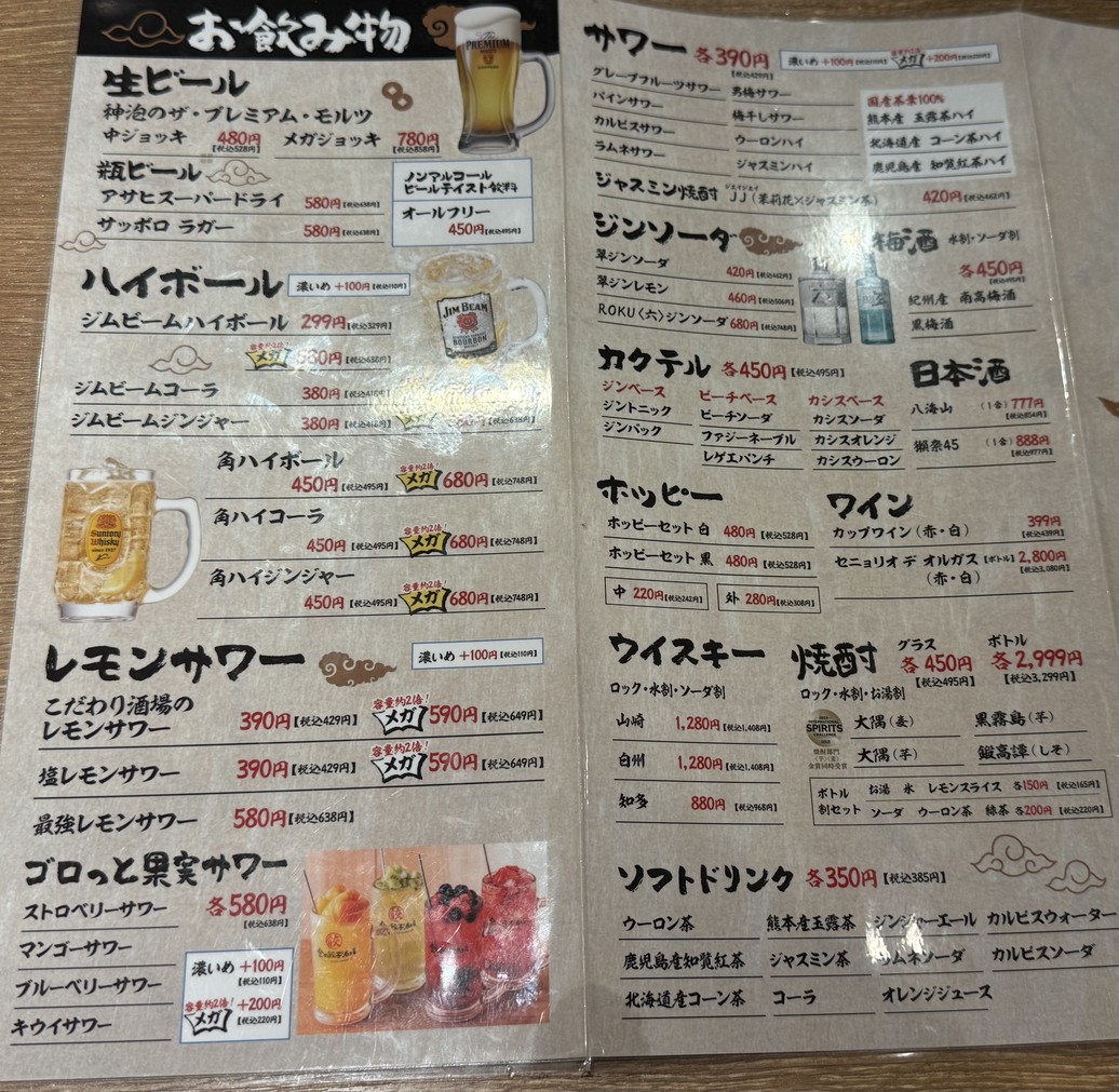 Izakaya Restaurant Kin no gyoza sakaba Ebisu Tokyo menu 3