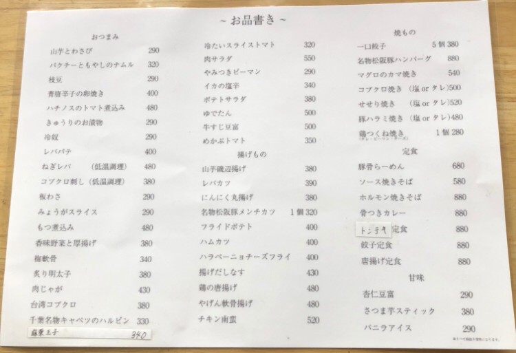 Shokudo Miagetegoran ~Nomidokoro~ menu 1