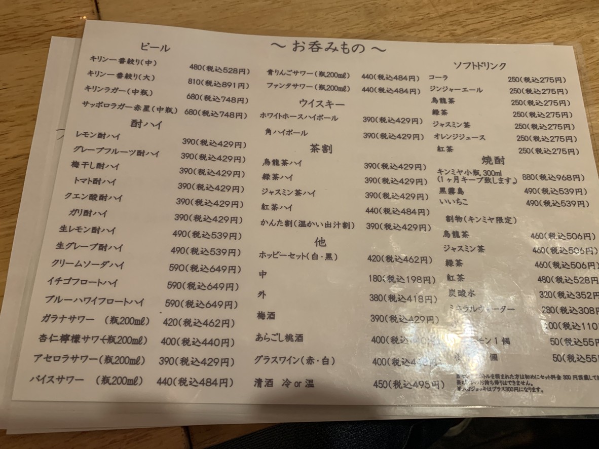 Shokudo Miagetegoran ~Nomidokoro~ menu 2
