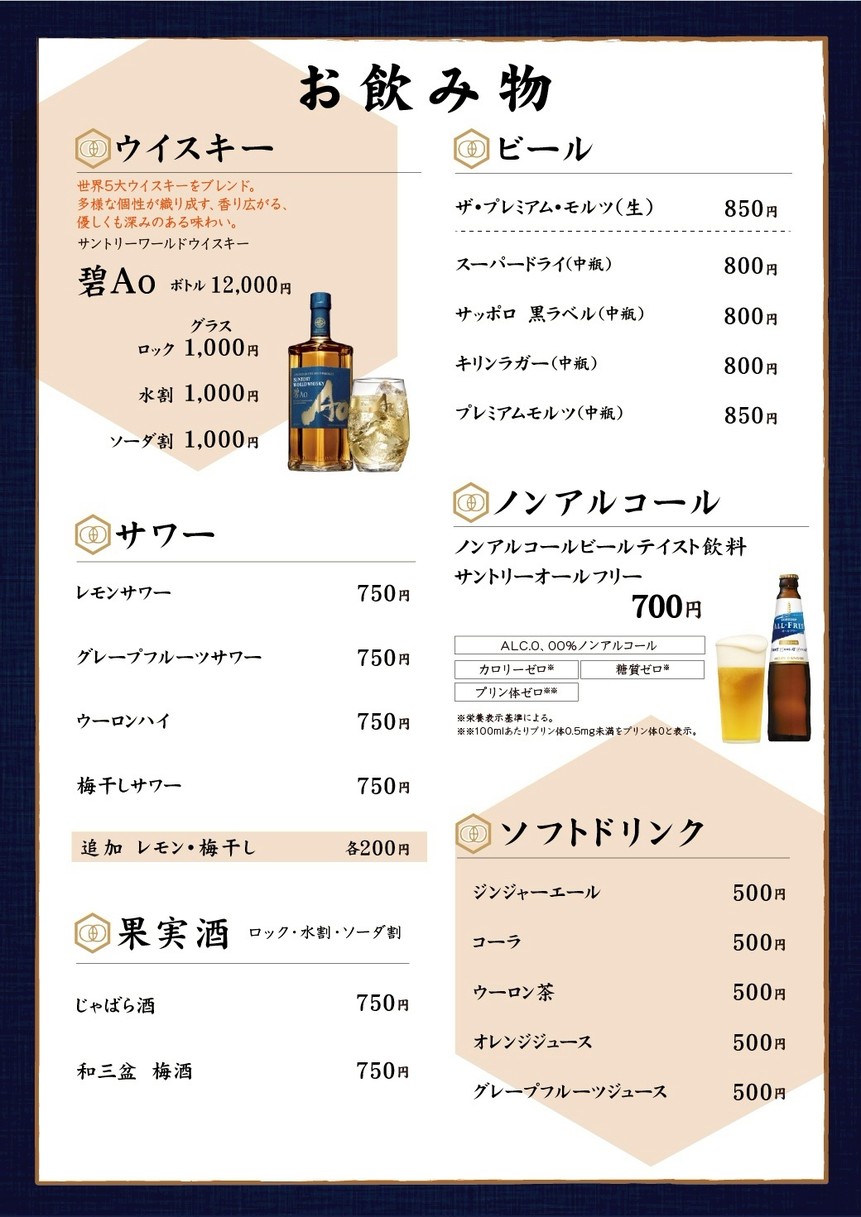 Nihonbashi Tamai Muromachi menu 8
