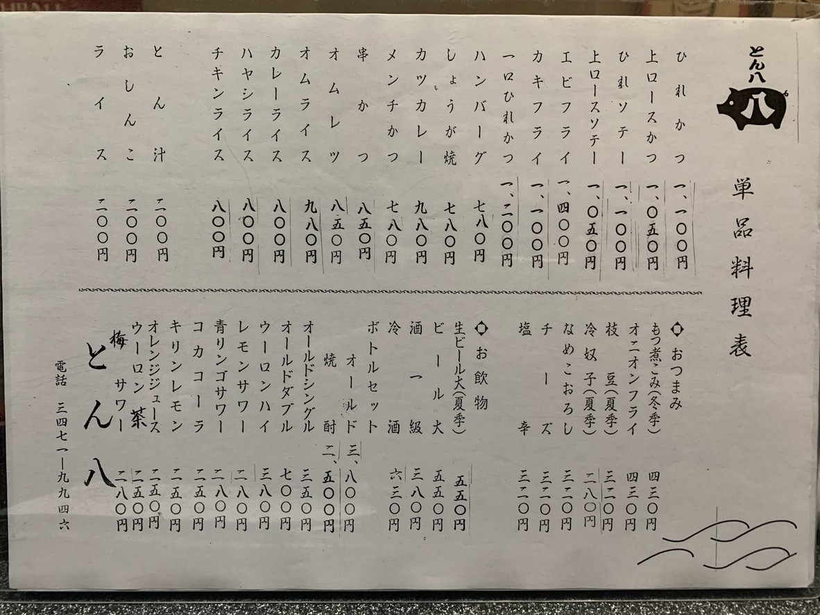 Tonpachi menu 2