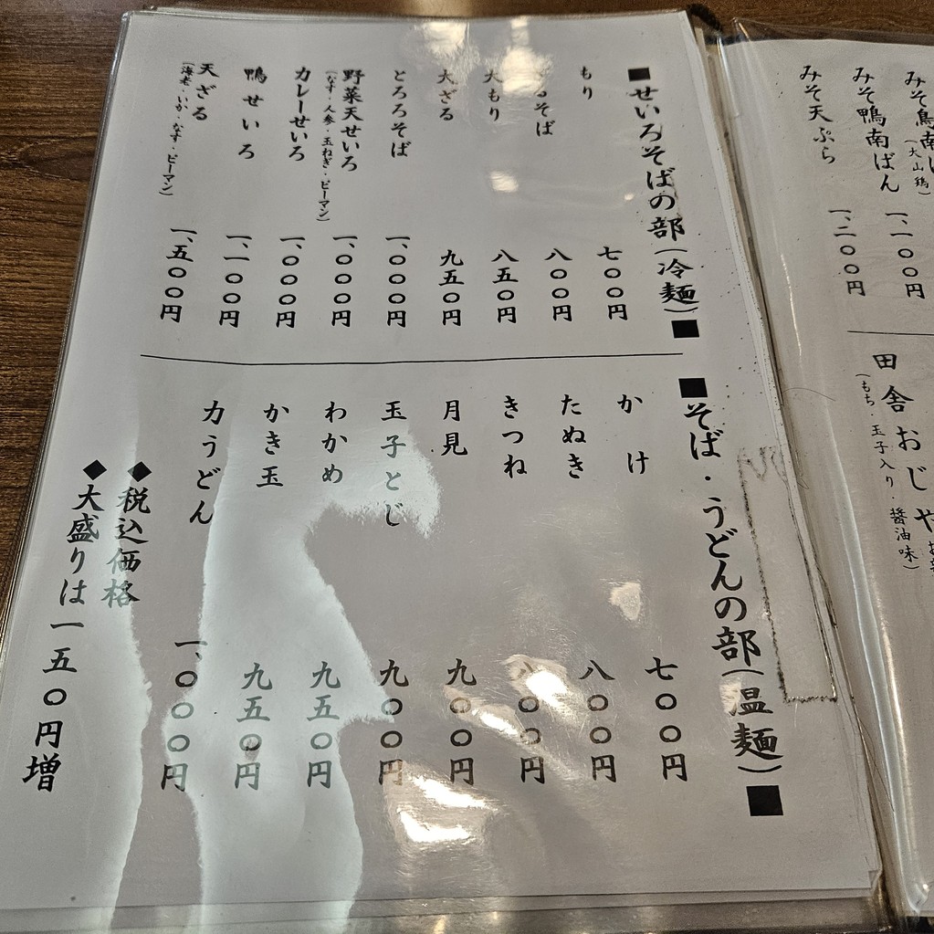 Men dokoro Takeya menu 1