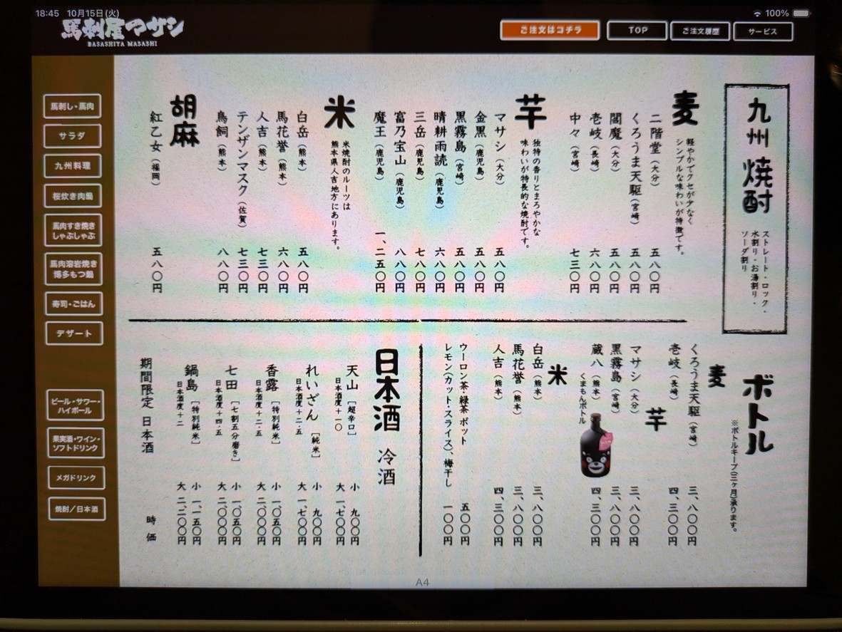 Basashiya Masashi Asakusa menu 6