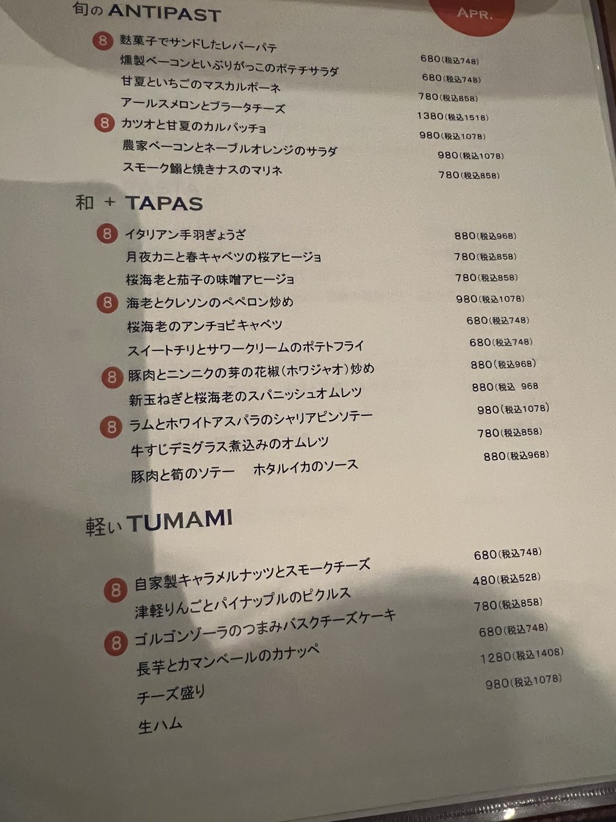 Shibuya DRA Eight Man menu 1