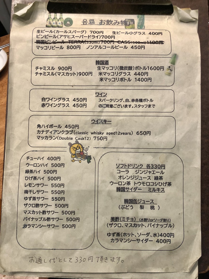 Park Shikdang menu 3