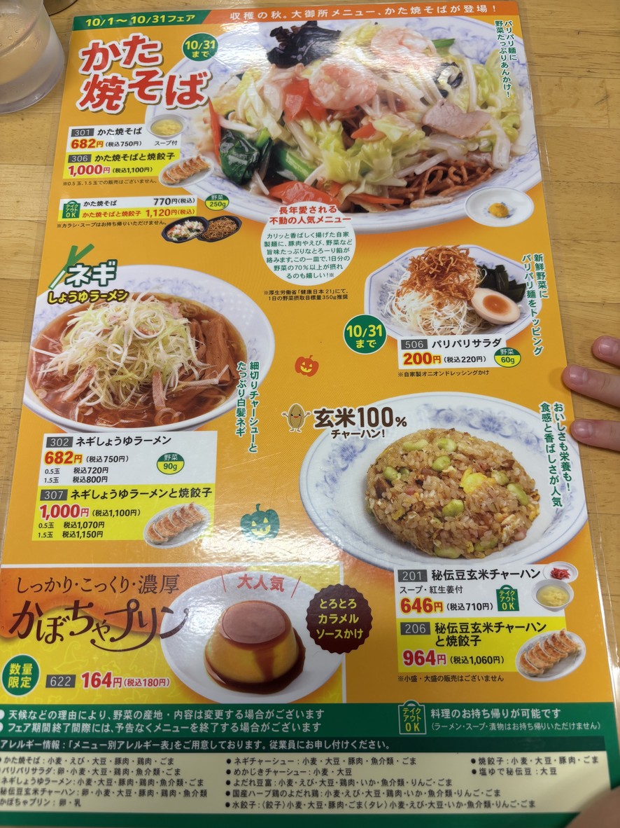 Gyoza no Manshu Senkawa Station Branch menu 1
