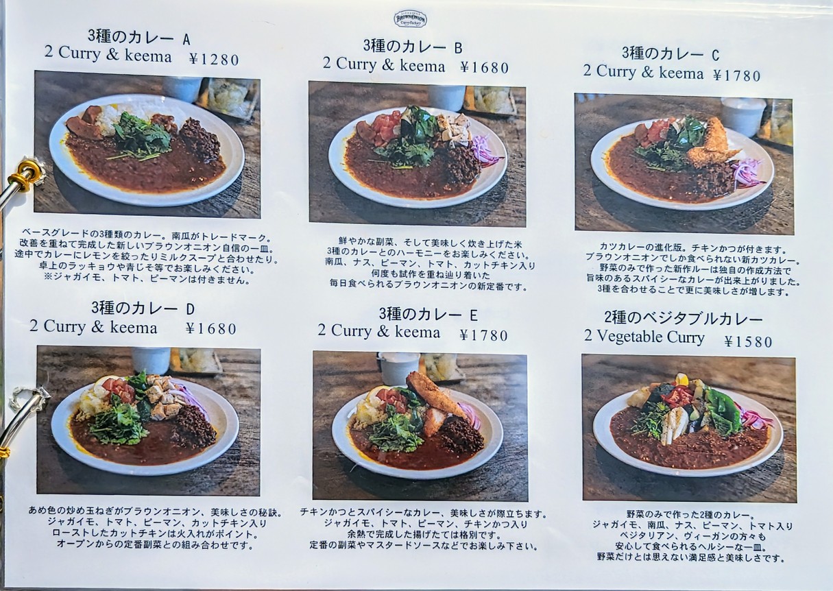 Brown Onion Curry Factory menu 1