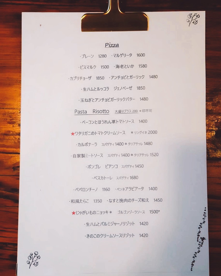Copain Koishikawa menu 2