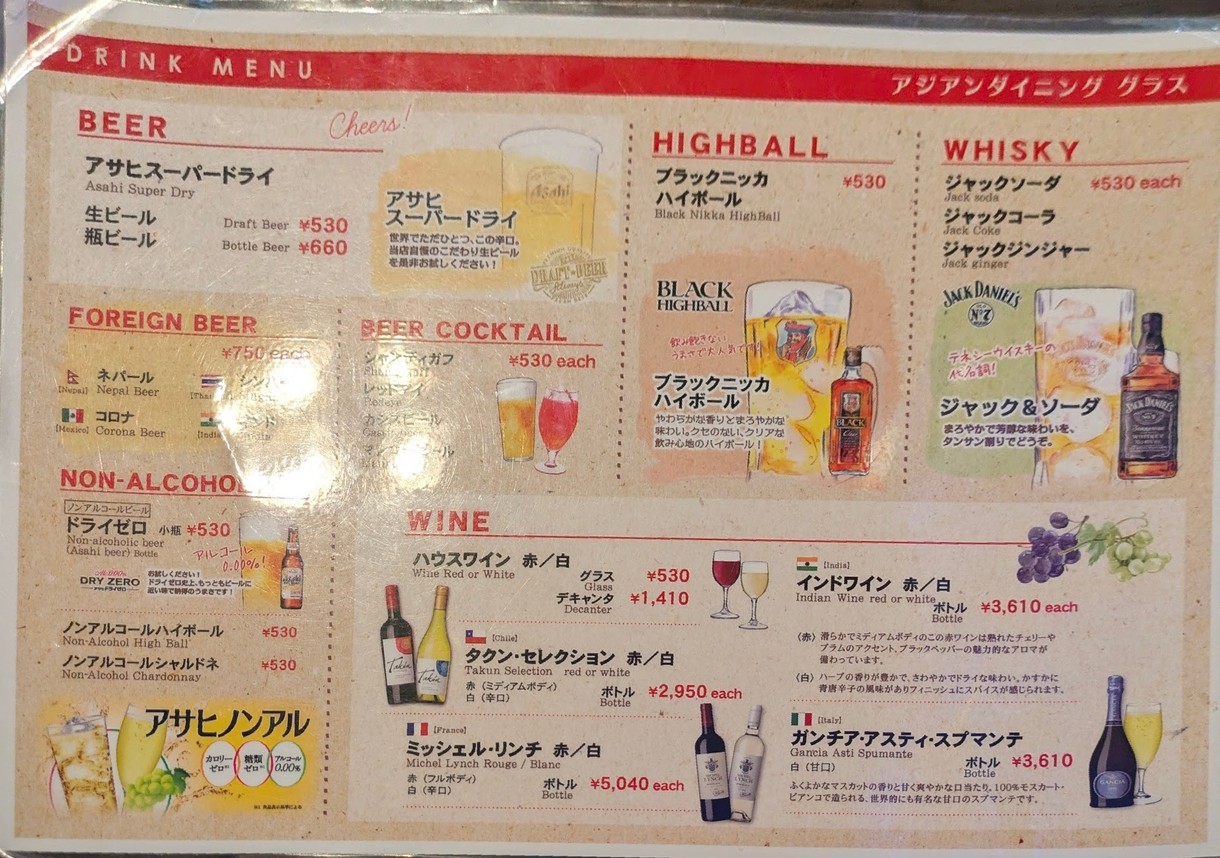 Gurasu Toyosu menu 4