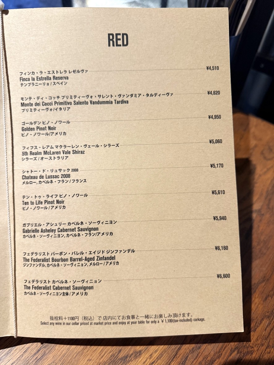 Bistro Vino Roppongi menu 4