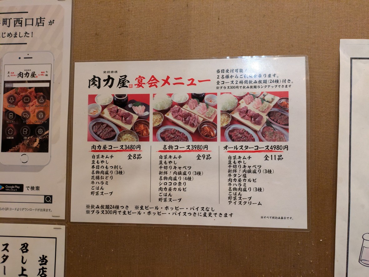 Daimoshu Horumon Nikuriya Sucursal Oimachi Higashiguchi menu 3