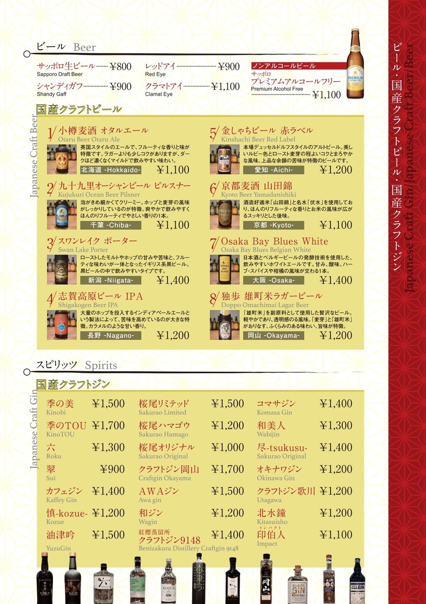 Shibadaimon BAR Shinkai menu 3