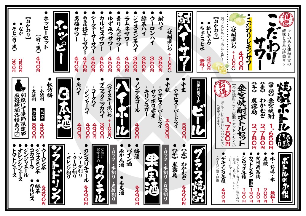 Yakitori Nishidaba Umejimaten menu 2