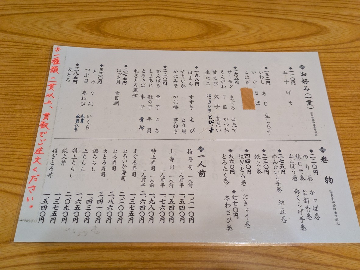 Uogashi Sushi Akabane menu 3