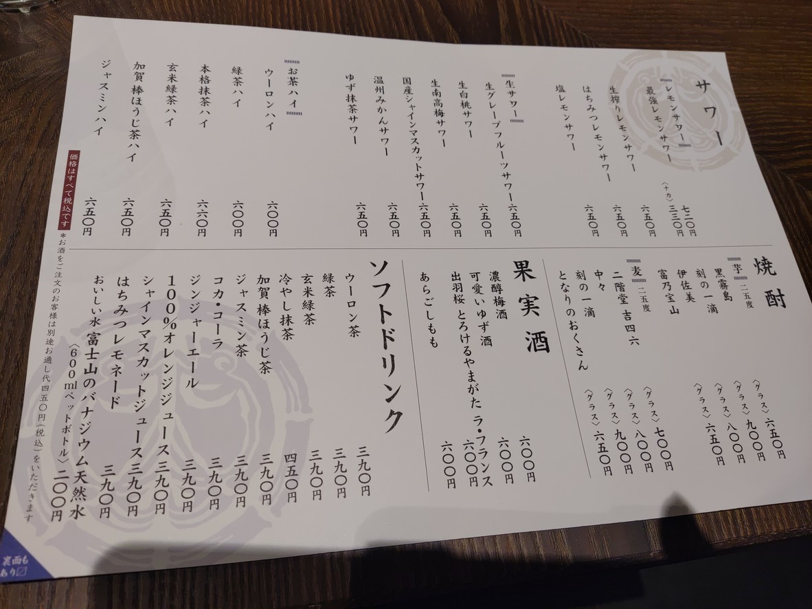Ozakana Sōhōka Tsukishima menu 5