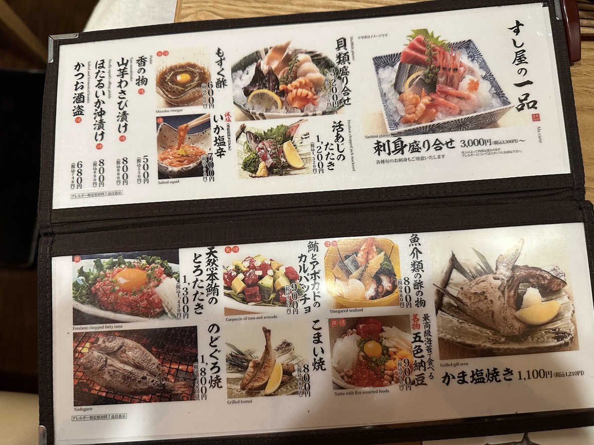 Tsukiji Tamasushi Wing Takanawa menu 6