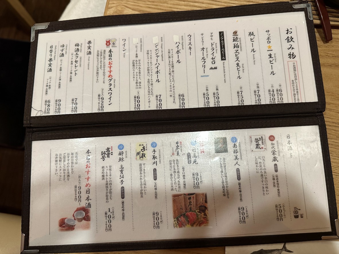 Tsukiji Tamasushi Wing Takanawa menu 7
