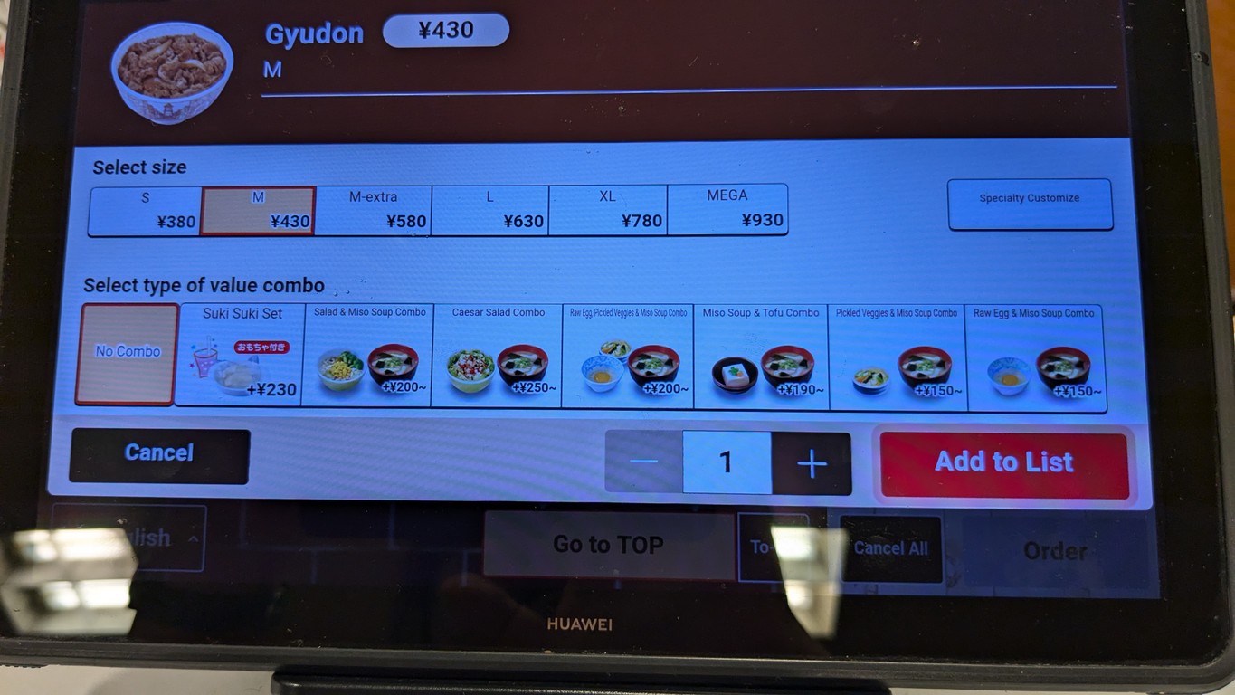 Sukiya menu 3
