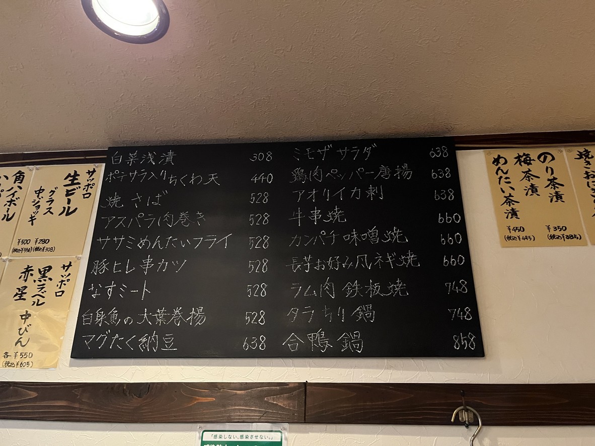 Nomikui-tei Ichi menu 4