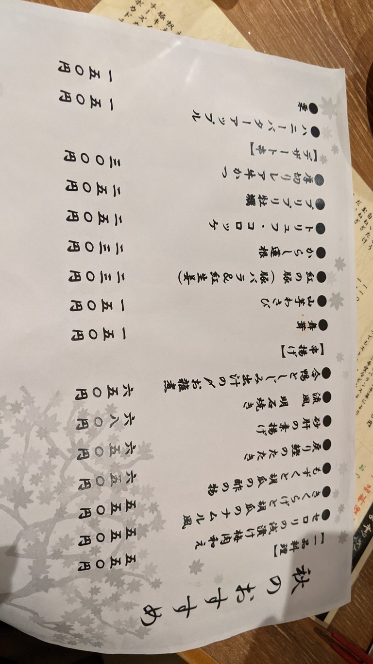 Sangenjaya Kushiage Style menu 1