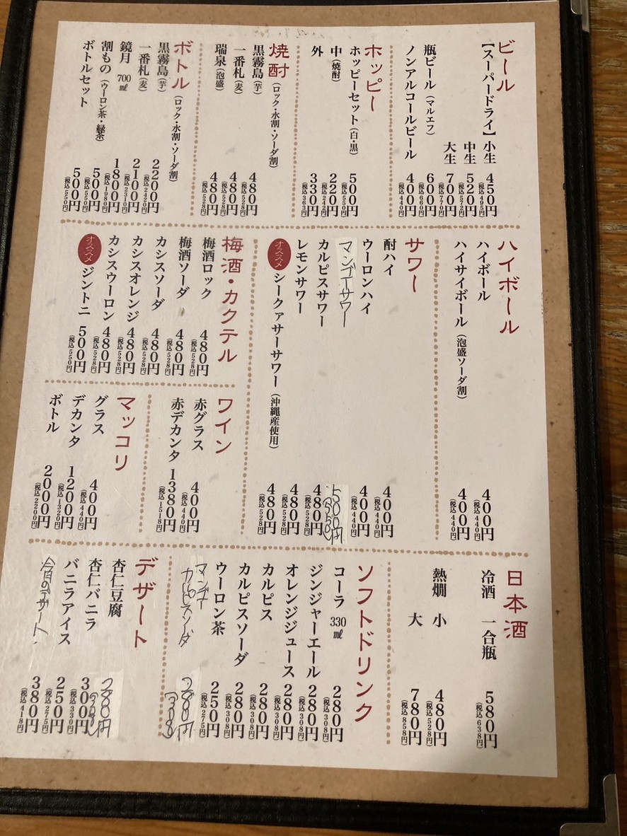 Yakiniku Kinjo Kamikitazawa menu 3