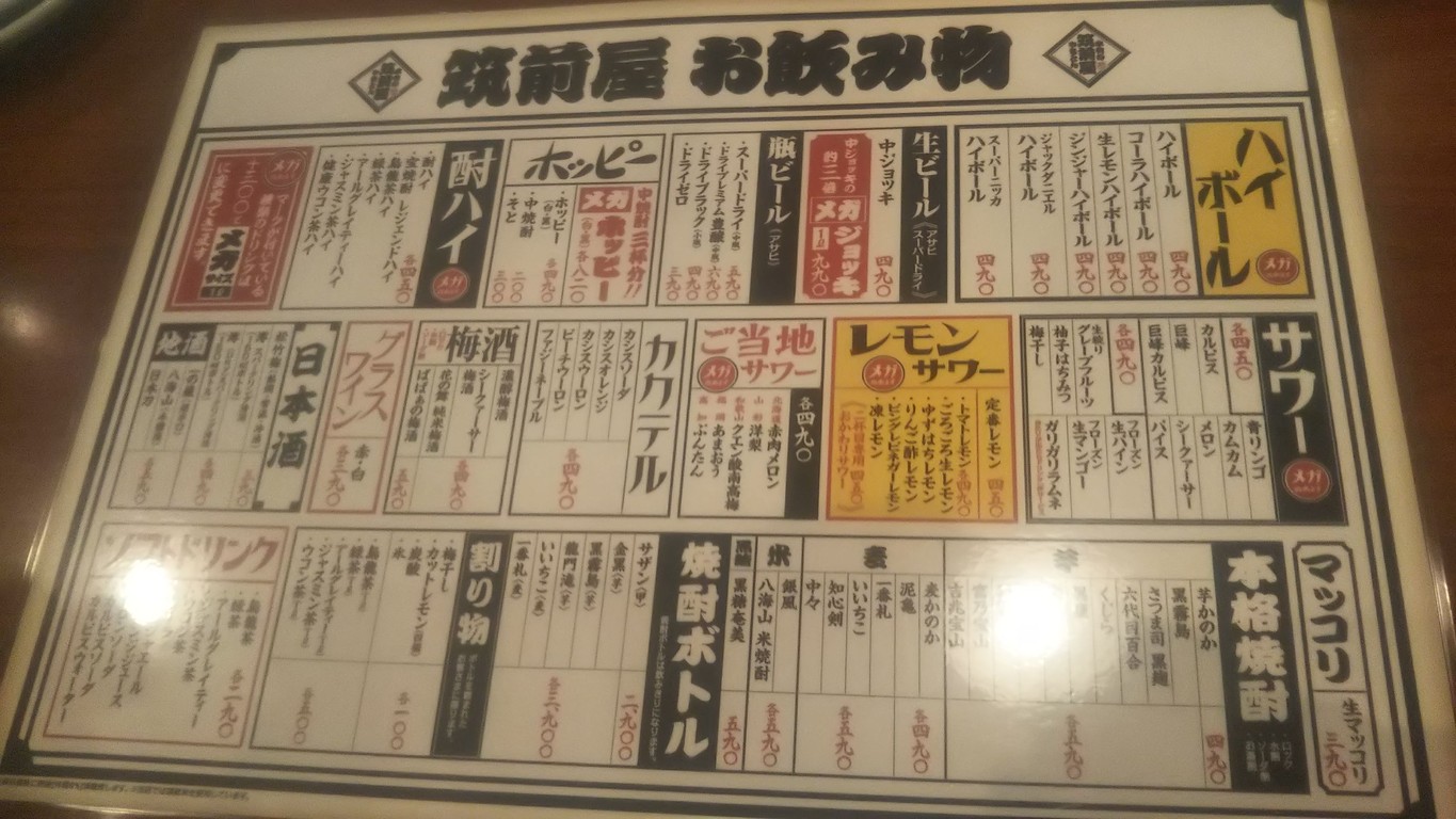Yakiton Chikuzenya Kanda Branch menu 4
