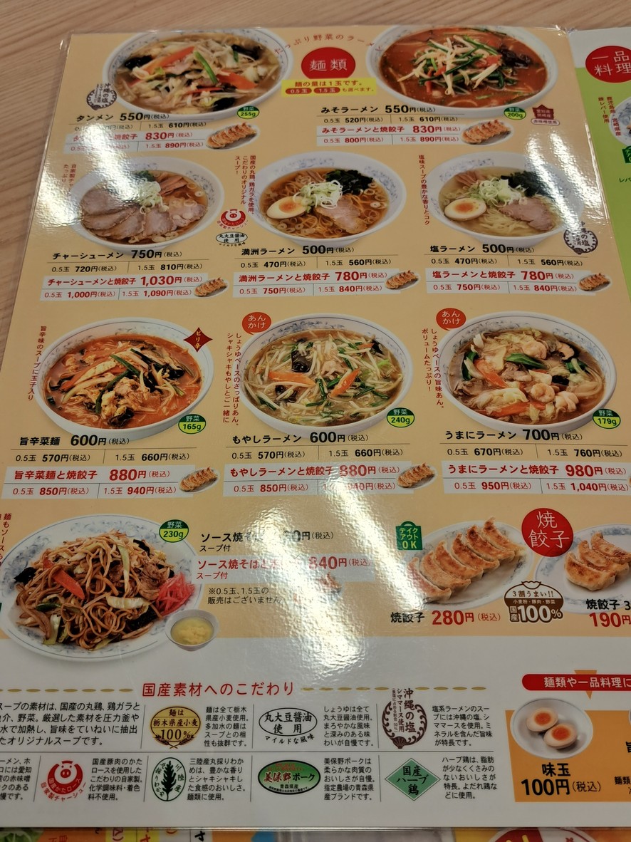 Gyouza No Manshu menu 1